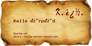 Kelle Árpád névjegykártya